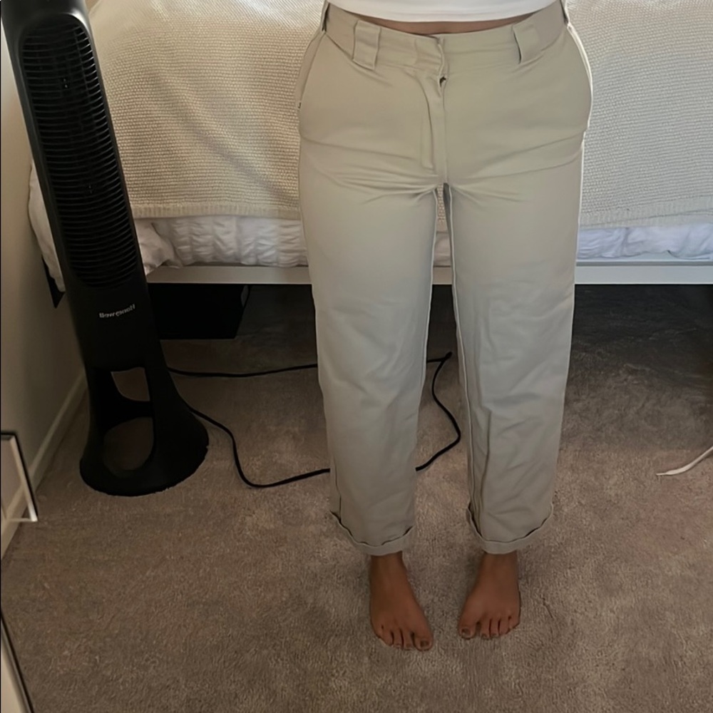 Dickies worker crop roll hem pants